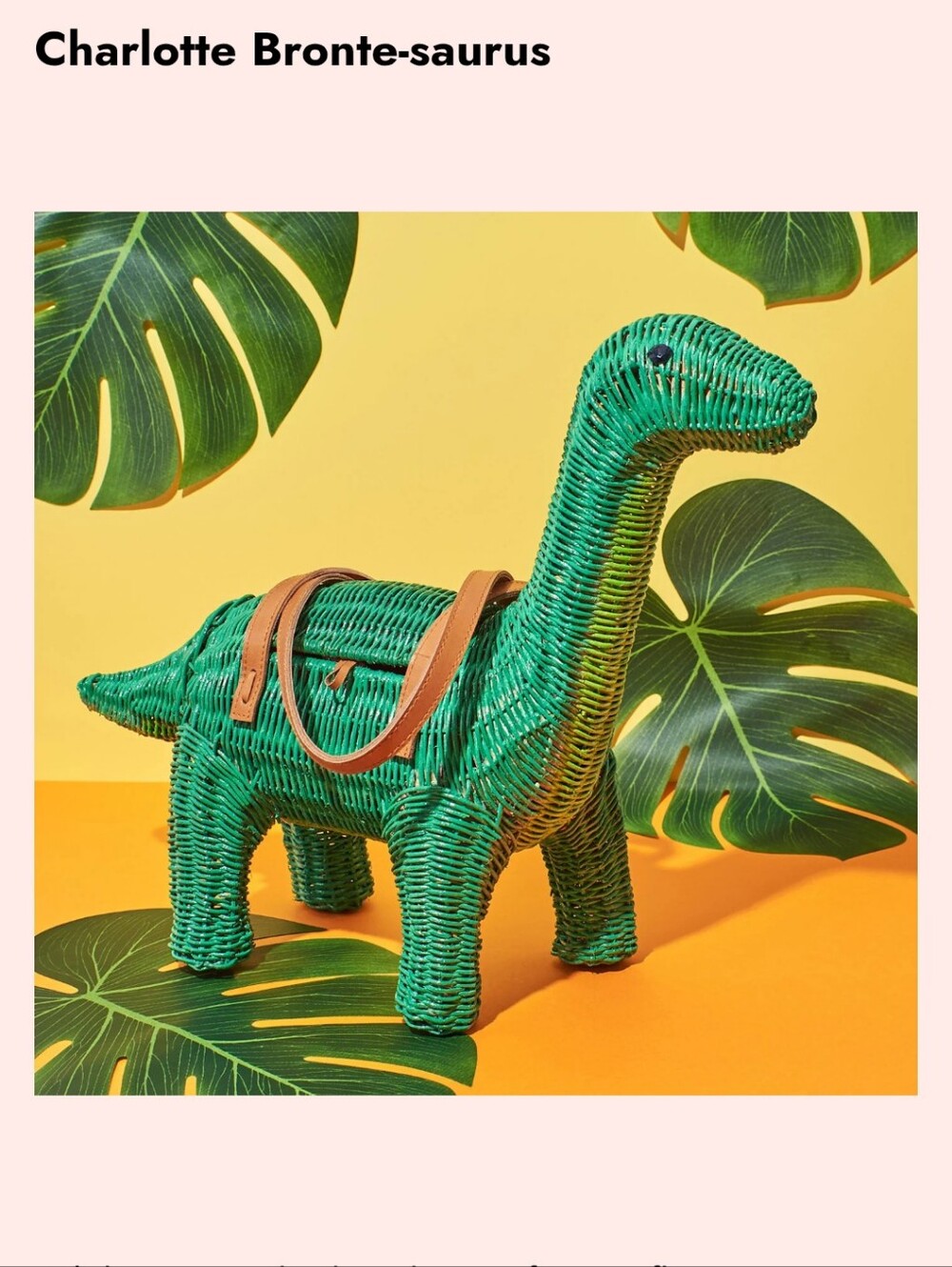Wicker Darling Charlotte Bronte-saurus Bag, Green